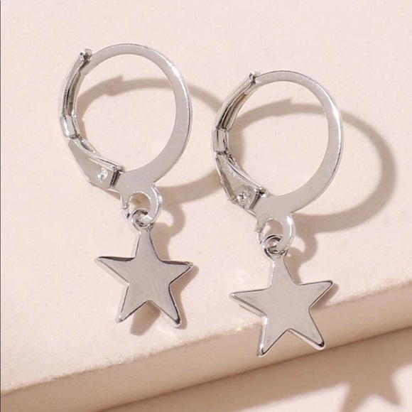 Dainty Star Huggie Hoops - Picture 2 of 4